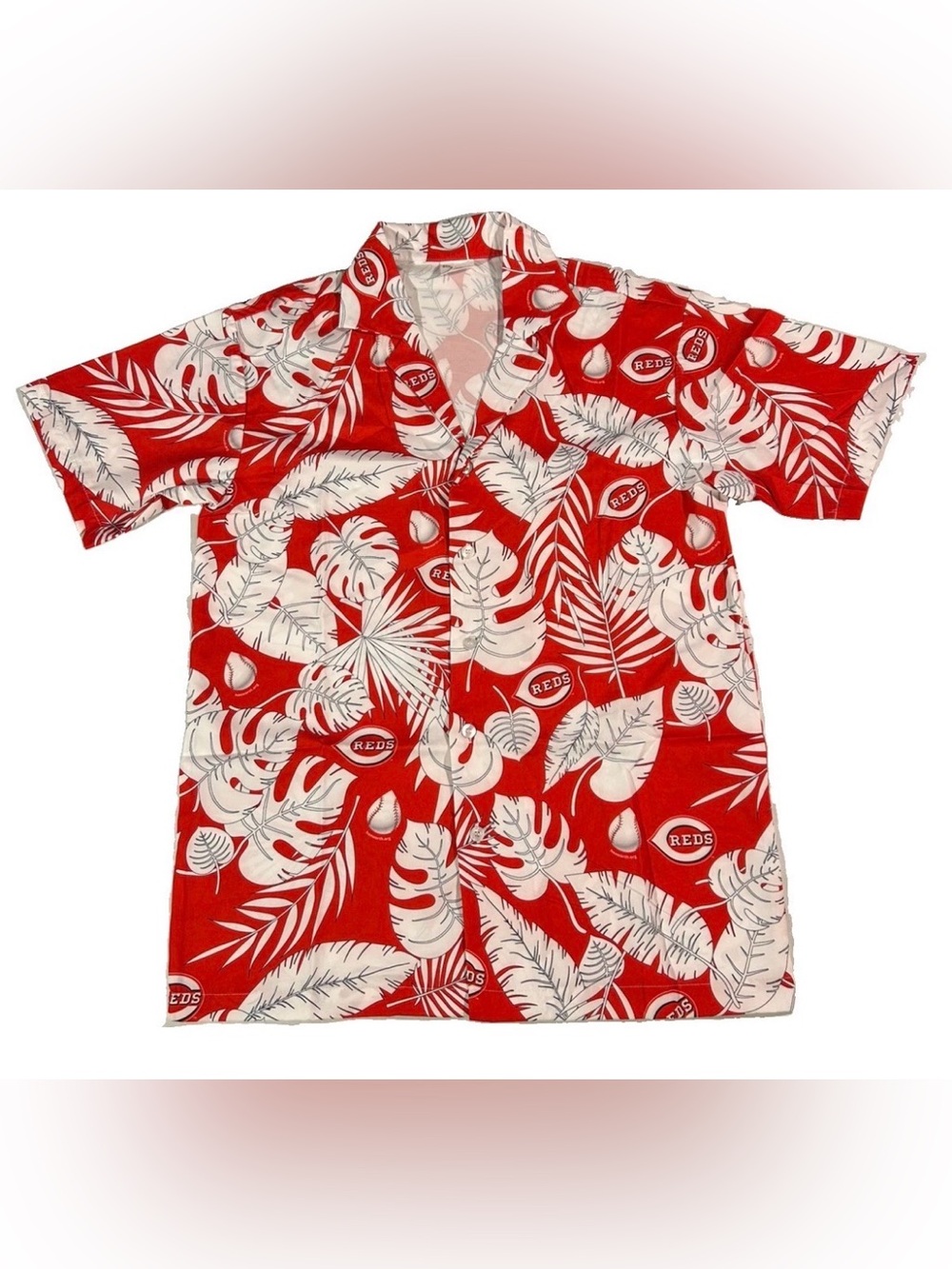 Cincinnati Reds Hoxworth MLB Baseball Hawaiian Shirt Small Red Button Down